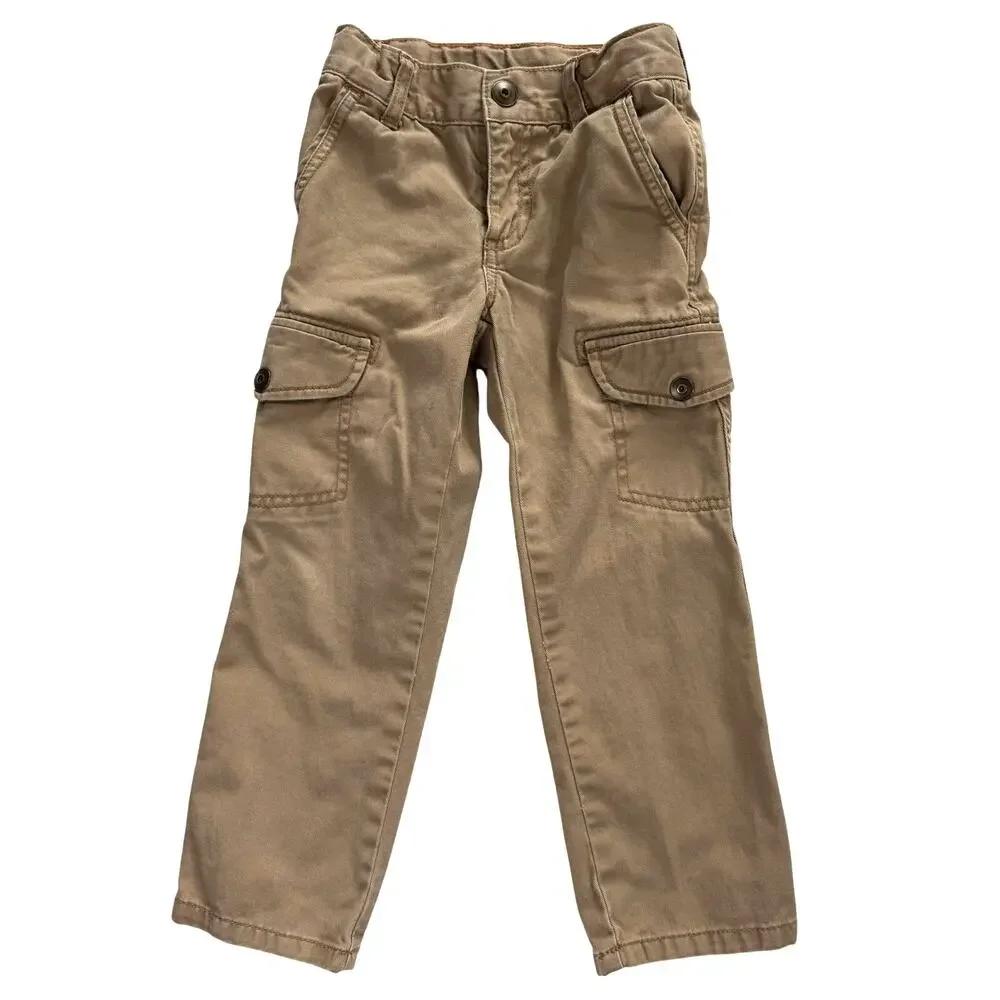 Gymboree Boys Size 4 Cargo Khaki Pants Straight Fit Cotton Casual
